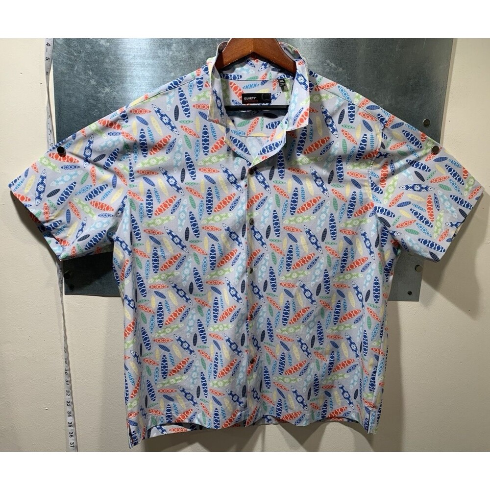 Hawaiian Performance Stretch Surfboards Beach Short Sleeve  AOP XXL QUIETI